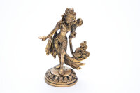Grüne Tara Statue tanzend Messing 13cm