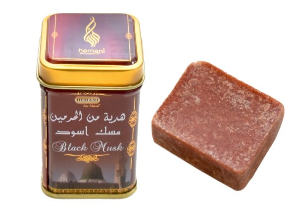Hemani Black Musk Amber Duftblock in Dose